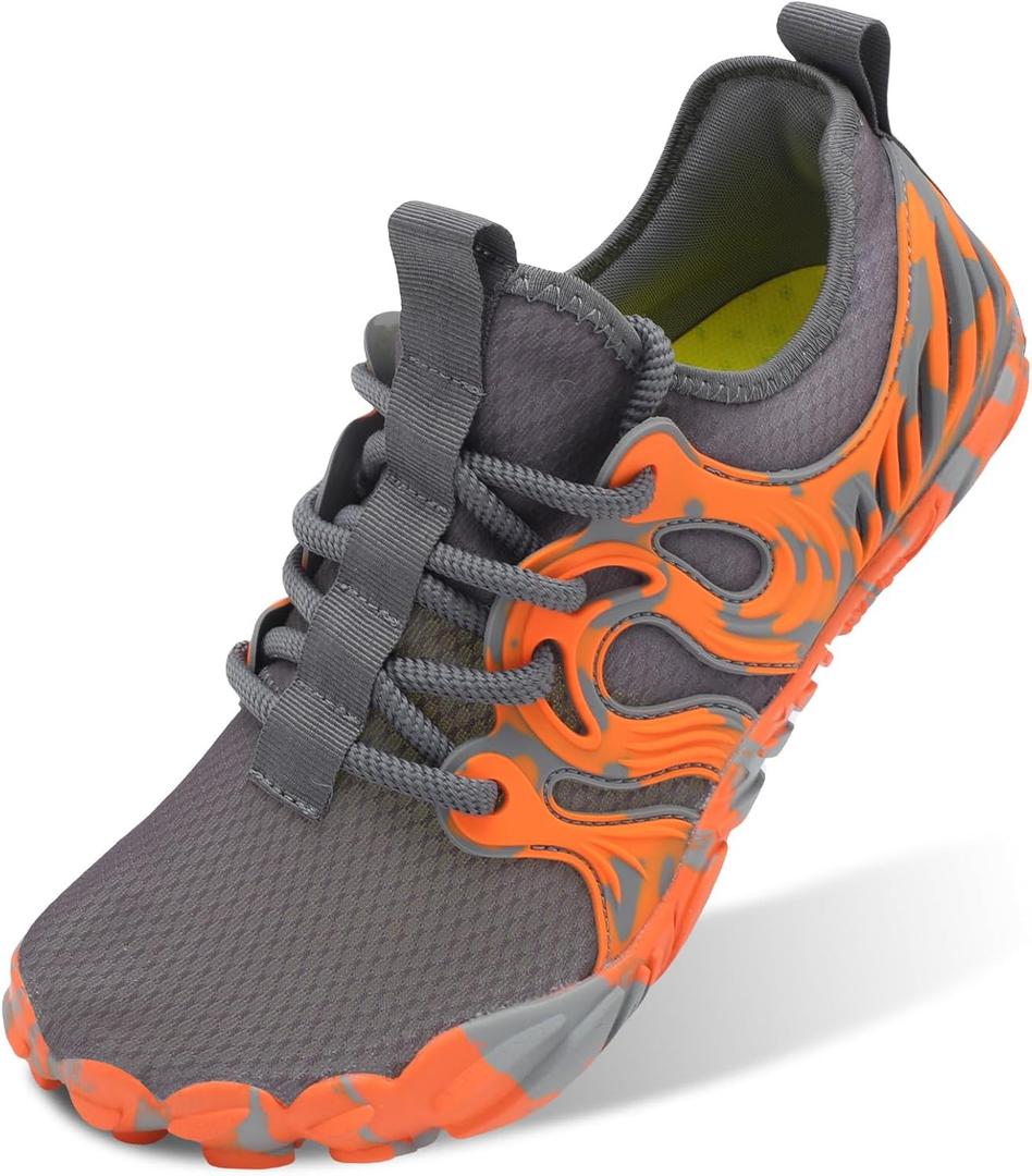 Scurtain Unisex Adult Water Shoes, Grey/Orange, Men's & Women's Hiking & Sports Shoes, Size: 9 W/ 7.5 M
