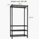 Ulif H2 Heavy Duty Clothes Rack, Freestanding 4 Tiers Garment Rack for Hanging Clothes with Shelves and Hangers, Closet Organizers and Storage Metal Closet Wardrobe System, Max Load 500 LBS, Black