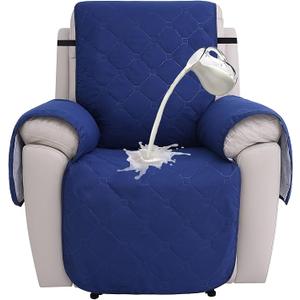 hyha 100% Waterproof Recliner Chair Covers, Non Slip Recliner Cover, Recliner Covers That Stay in Place, Reclining Slipcovers with Pocket, Furniture Protector for Pets, Dog (23.6", Navy)