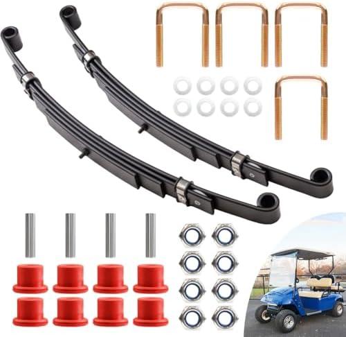Arrtzan Golf Cart Rear 4-Leafs Springs Kit for EZGO TXT 1994-2013 Electric and 1996-2008 Gas Golf Cart, 4-Leafs Spring with Bushings & Sleeves & U Bolts