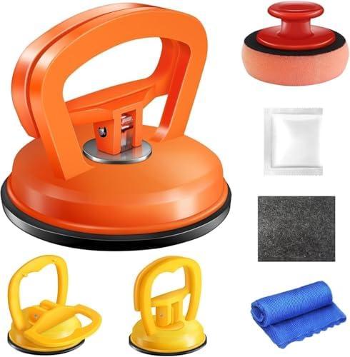 Dent Puller,Car Dent Puller 3 Pack Dent Remover Tool Dent Removal Kit for Car Suction Cup Dent Puller and Dent Repair Kit for Car Body,Screen,Tiles Lifting,Objects Moving(Orange+Yellow+Black)