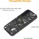 molzar Grip Series for iPhone 16 Case with Real Forged Carbon Fiber, Grippy Edges Design, Built-in Magnets, Compatible with MagSafe Chargers and Accessories, Glossy Black/Blue