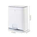 Procade Office Can with Lid, 3 Gallon Bathroom Garbage Can, Narrow Plastic Bin with Press top Lid and Pedal, Slim Gray Can Waste Basket for Room, RV,Dorm.