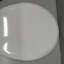 Mayfair Linden Slow Close Toilet Seat, Non Slip Heavy Duty Wood, Easy Install, Round, White