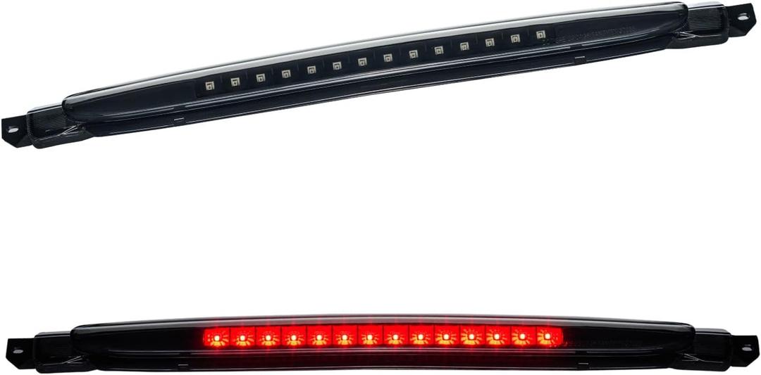 Third 3rd Brake Light LED for 2002-2009 Chevy Trailblazer GMC Envoy, High Mount Rear Brake Lights Assembly for 04-07 Buick Rainier, Waterproof Center Cab Lamp Stop Light (Black)
