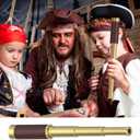 Pirate Spyglass Telescope Pocket Compass Set, Caribbean Collapsible Spyglass Zoomable Pirate Monocular Telescope Handheld Telescope Pirate Spyglass for Bird Watching Hunting Hiking Travelling