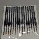 Dushco Detail Paint Brushes Set - 15pcs Miniature Paint Brushes, Art Painting for Acrylic Watercolor Gouache Oil & Face Painting, Models, Figurine and Paint by Number Kit for Adults