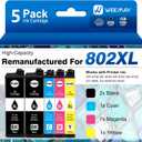 Weemay Remanufactured Replacement for Epson 802XL Ink Cartridges for Epson Printer Works with Workforce Pro WF-4734 WF-4740 WF-4730 WF-4720 EC-4020 EC-4030 (2 Black, 1 Cyan, 1 Mangenta, 1 Yellow)