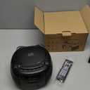 Boombox CD Player Portable Cassette Player with CD MP3 Bluetooth AUX TF/USB AM/FM Radio AC/DC Powered with Remote Control, Headphone Jack, Stereo Sound for Home,Kids,Gift(Black)