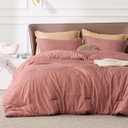 Bedsure King Size Comforter Set - Pink Clay Soft Bedding for All Seasons, Cationic Dyed Bed Set, 3 Pieces, 1 King Size Comforter (104"x90") and 2 Pillow Shams (20"x36"+2")