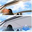 2026 Upgrade Sunshade Roof For Tesla Model Y 2020-2024 [No-Gap/Sag-Free] Heat Insulation Glass Roof Sunshade Sunroof for Tesla Model Y Accessories 2024 2023 2022 2021 2020 Beige