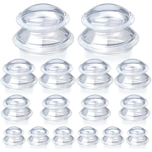 Syhood 16 Pcs 4 Sizes Cupping Therapy Set Silicone Cupping Massage Cups Professional Therapy Studio and Household Set for Cellulite Reduction Body Myofascial Muscle Nerve Joint Pain