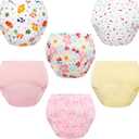 Nutyomi Baby Cotton Training Pants 6 Packs Toilet Training Underpants Absorbent Toddler Potty Training Underwear (Girls Colorful), Size: 4-5T