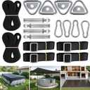 Fixed Component Kit for SIHAIAN Rectangular Pool Cover, Combination of Both Can be Used to In-ground Pool, Canopy, Round Pool, Backyard Shade, Hot Tub. Overhead Shade
