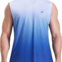 EZRUN Men's Sleeveless Shirt Quick Dry UPF 50+ Swim Beach Shirts Gym Workout Muscle Athletic Summer Tank Top Big and Tall (Blue, XL)