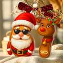 4 x 67 Christmas Ornament - 67 Ornaments for Christmas Tree 2025 - Funny 6 7 for Teens, Kids - Viral Xmas Acrylic Decoration, Teen Girls Trendy Stuff - Meme Funny White Elephant Gifts (67 Santa Reindeer)