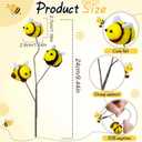 Suncalla 12 Pcs Felt Bee Stems What Will Baby Bees Birthday Party Decoration DIY Felt Honeybee Branch Pick for Tree Vase Filler Home Table Centerpiece Farmhouse Baby Shower Crafts (Bee)