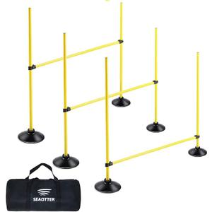 SEAOTTER Agility Hurdles 4FT Detachable Adjustable Sports Speed Training Hurdles with Rubber Base, Wickets Track and Field, Fitness Equipment for Plyometric, Soccer, Kids, Athletes, Physical Therapy