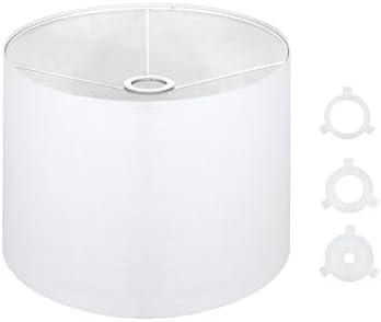 OTTOSEA White Drum Lampshade 13''Top X 13'' Bottom X 10'' High, for Table, Floor & Bedside Lamps Natural Linen Hand Crafted, Easy Assembly Required，Lnclude E26-E14-11mm Adapter Ring