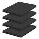 4 PCS Polyurethane Foam Sheets 16" L x 12" W x 2" T Packing Foam Inserts Cuttable Craft Foams Cushion Foams High Density Foam Pads for Case, Tool Box, Game Box, Camera, Jewelry, DIY Craft, Black (16in X 12in X 2in)