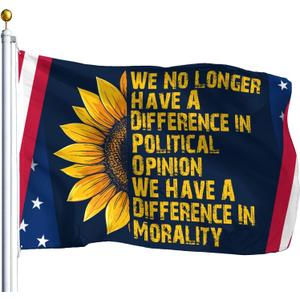 We No Longer Have A Difference In Political Opinion Morality Flag For 3x5