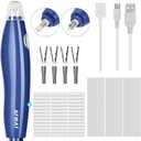 Electric Eraser, 140 Eraser Refills, Electric Pencil Eraser Rechargeable for Artists, Electric Erasers for Drafting, Drawing, Painting, Sketching, Architectural Plans, Detailer Tool-Blue
