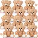 12 Pieces 8 Inch Bear Stuffed Animal Soft Stuffed Bear Plush Toys Bulk Party Favors Animal Decorations for Birthday Baby Shower Party Centerpiece Valentines Favor(Brown)