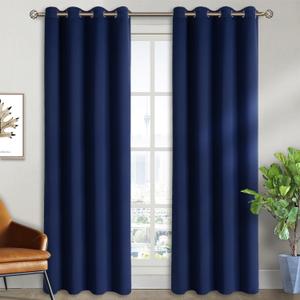BGment Blackout Curtains for Living Room - Grommet Thermal Insulated Room Darkening Curtains for Bedroom, Set of 2 Panels (52 x 84 Inch, Navy Blue)