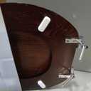 Angel Shield Durable Wood Veneer Natural Toilet Seat Metal Hinged Easy Clean Anti-scratch American Standard(Round,Dark Walnut)