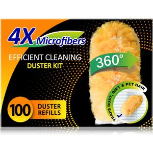 Multi Surface Duster Refills, 360-Degree Heavy Duty, 100 Count, Compatible with Swiffer Dusters
