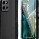 Qinmay Phone Case for Motorola Moto G Stylus 2025/Stylus 5G 2026 Case with HD Screen Protector, Heavy Duty Shockproof & Cover Phone CaseBlack