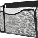 Magnetic File Holder, No Drilling Wall File Organizer, Large Capacity Paper Holder Multifunctional Mail Organizer for Refrigerator, Office, Classroom, Hanging Paper Folder Holder, Black