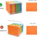 File Organizer Box with Lid,Hanging Filing Folder Organizer for Document Storage with Plastic Slide, Letter-size File Holder Filing Box for Office/Home/Decor/1Pack