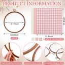 Tudomro 12 Pcs Decorative Embroidery Hoop with Fabric Set 6.7" Round Imitated Wood Cross Stitch Frame & 11.8" Pink Pre-Cut Cloth Squares for Beginner DIY Art Craft Sewing Hanging Ornament
