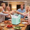 DUMOS Ice Maker Countertop, Ice Machine with Portable Handle, Basket and Scoop, 26lbs Daily, 9 Bullet Cubes in 6~8 Mins, Auto-Cleaning for Home, Kitchen, Office, Outdoors, RV Camping