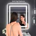 LOAAO 30X36 LED Bathroom Mirror with Lights, Anti-Fog, Dimmable, Backlit + Front Lit, Lighted Bathroom Vanity Mirror for Wall, Memory Function, Tempered Glass, Shatter-Proof, ETL Listed