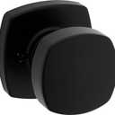 Kwikset Arroyo Knob Dummy Door Knob, Single Sided Handle for Closets, French Double Doors, and Pantry, Matte Black Non-Turning Interior Push/Pull Door Knob, with Microban Protection