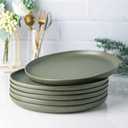 AmorArc Ceramic Dinner Plates Set of 6, Wavy Rim 10.5 Inch Stoneware Dish Set, Dinnerware Plates for Kitchen-Microwave&Dishwasher Safe, Scratch Resistant-Reactive Glaze Matte