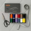 Colorful Serger Sewing Thread - 12 Cones Threads of 500 Yards Each Spool | Sewing Clips Quilting Materials Sewing Machines for Beginners and Heavy-Duty Sewing Machine Threads (12 Color)