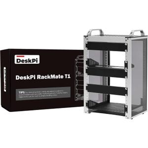 GeeekPi 8U Server Cabinet, 10 inch Server Rack for Network, Servers, Audio, and Video Equipment, DeskPi RackMate T1 Rackmount, 7.87 inch Depth (Silver)