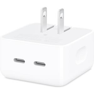 Apple 35W Dual USB-C Port Compact Power Adapter: Fast and Convenient Charging, Type C Wall Charger