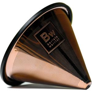 Barista Warrior Compatible for Chemex, Hario V60 & popular coffee makers, Pour Over Coffee Filters- Reusable and Permanent Coffee Cone Dripper (Copper Coated)