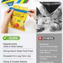 5 x HOUSE AGAIN 12 PCS Plastic Chip Clips with Magnetic, Bag Clip for Food Storage, Food Bag Sealing Clip, Wide Open Food Clips for Bread, Snacks, Fridge Organizer Kitchen, Easy to Store (8 x S,4 x L)