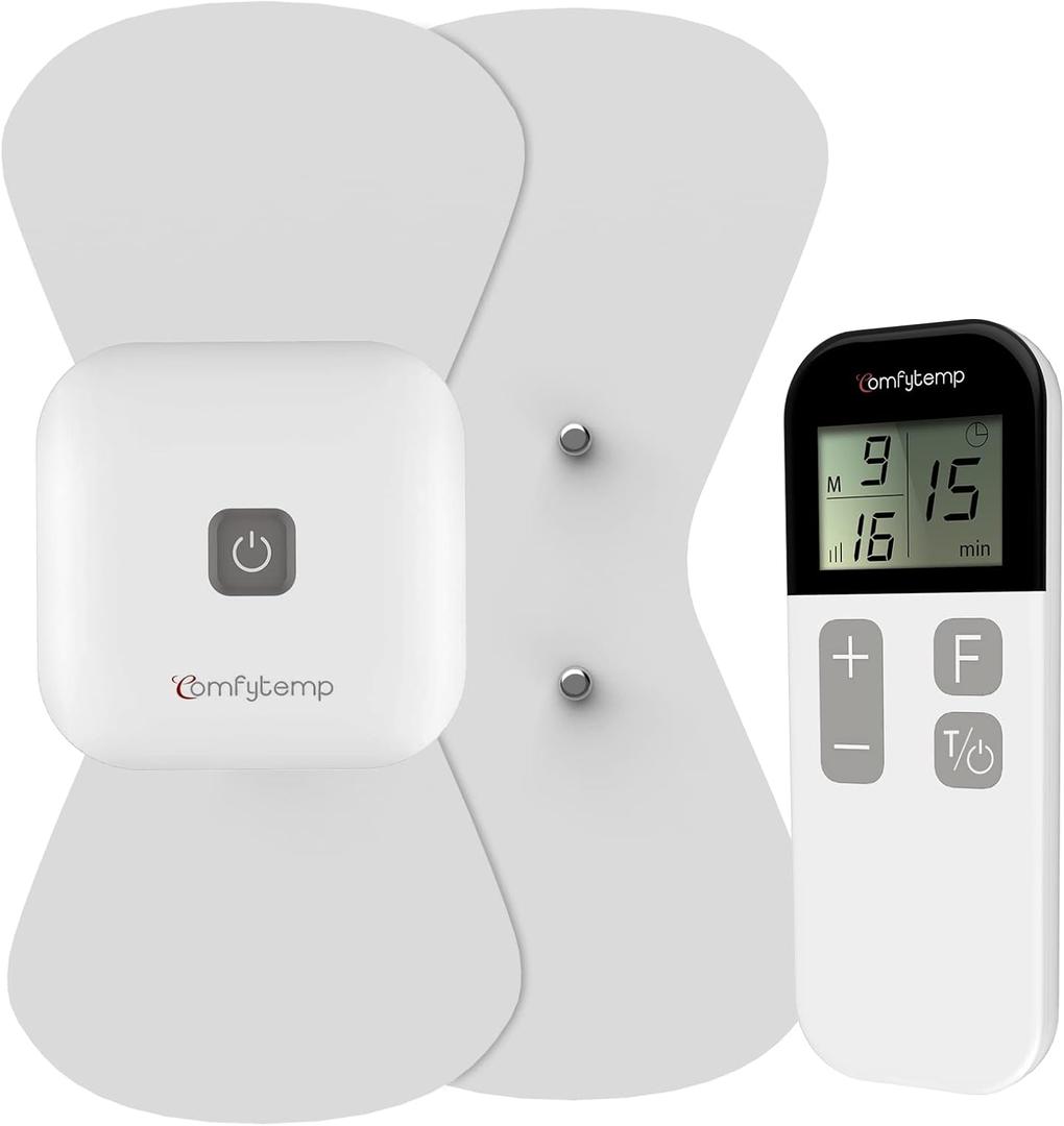 Comfytemp Wireless TENS Unit Muscle Stimulator for Pain Relief Therapy, Relieve Sciatica Rechargeable TENS Machine for Pain Management, Portable TENS Device for Back, Shoulder, Cramps Pain Relief