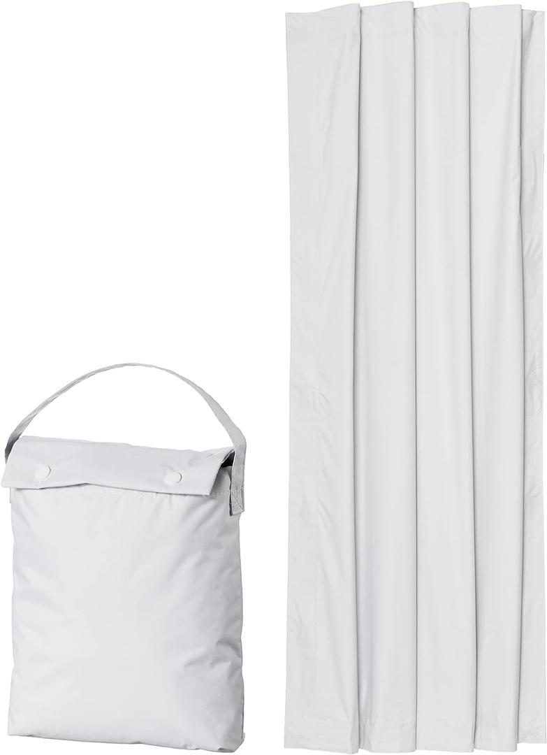 Amazon Basics Portable Room Darkening Light Blocking Blackout Curtain Shade with Suction Cups, 100% Polyester, 50"W x 78"L,White, 1-Pack
