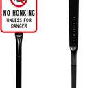 Parking Sign Post 48" Heavy Duty Cast Iron Parking Signs Stand, Movable Sign Stand for Hanging Signs, Black (2 Packs, 15pounds)