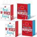 Yisong 32 Pcs Thank You Nurses Bags CNA Week Gift Bag Bulk Best Nurse Ever Paper Goody Treat Nursing Assistant Appreciation Gift for Medical Healthcare Worker Thanks Party Supply, 8.7 x 6.3 x 3.2 in