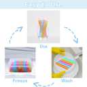 24 Pack Reusable Ice Cube with Lid and Bin, Plastic Ice Cubes for Drinks BPA Free, Washable Freezable Ice Sticks for Water Bottles, Whiskey, Vodka, Coffee, Beer, Wine