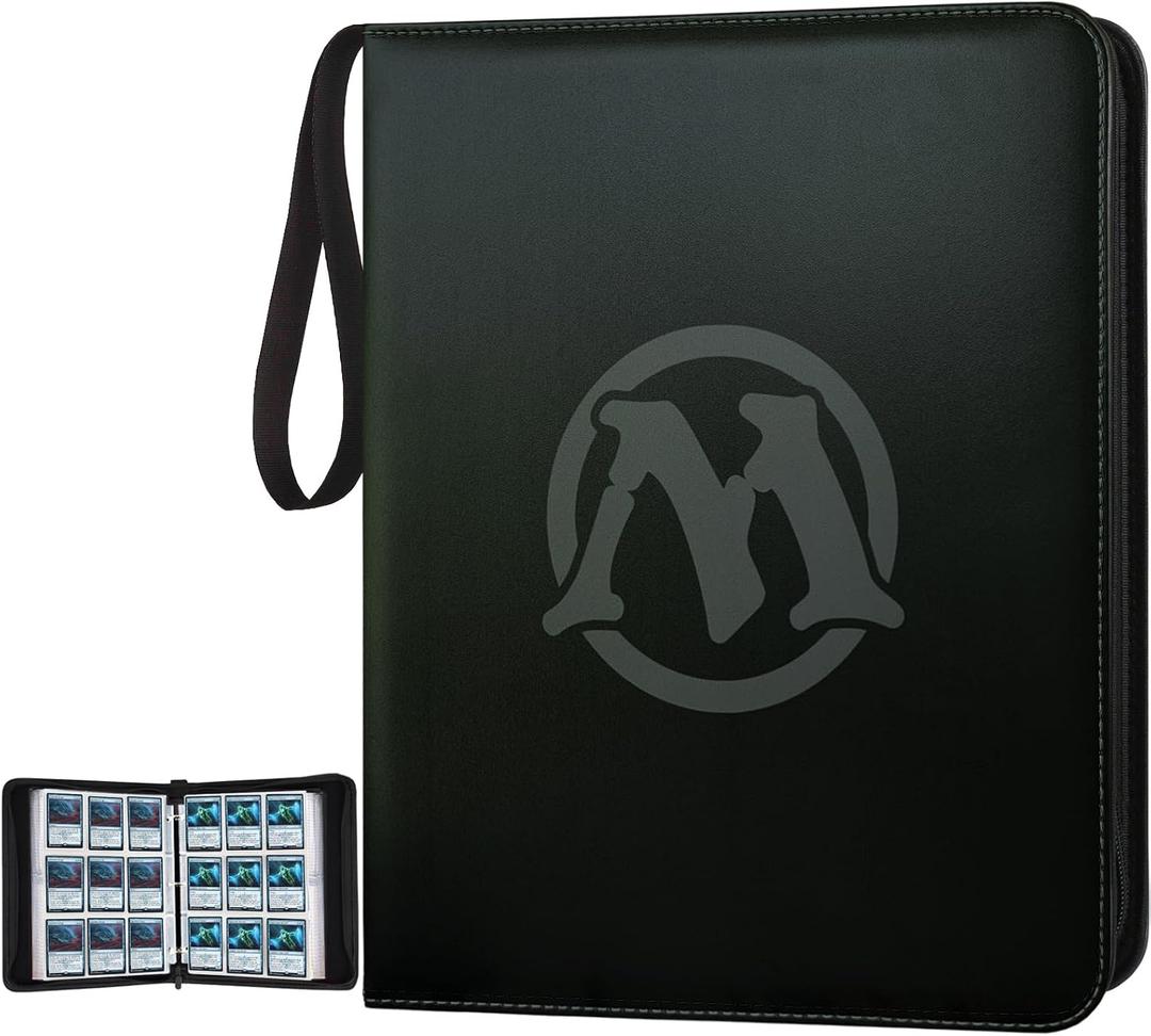 Trading Card Binder,9-Pocket Premium Collector Card Binder Holds 720 Cards,Standard Cards Collection Album Folder for MTG,TCG,Yugioh(Black 2)