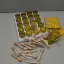 Ahhute Honey Jar, Mini Honey Jars with Dipper, Glass Honey Pot Baby Shower Favors, Party Favors & Wedding Favors, Hexagon Honey Container with Lid, Bee Charms, Fabric Ribbons and Bags, 20 Pack 1.5oz